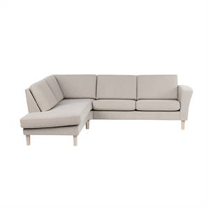 Brunstad - Slogen open-end sofa - Hvidolieret eg - Gruppe A stof - Mål: 199 x 251 cm.